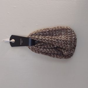 Relativity Tan Crochet Knit Sand Dollar Infinity Scarf NWT